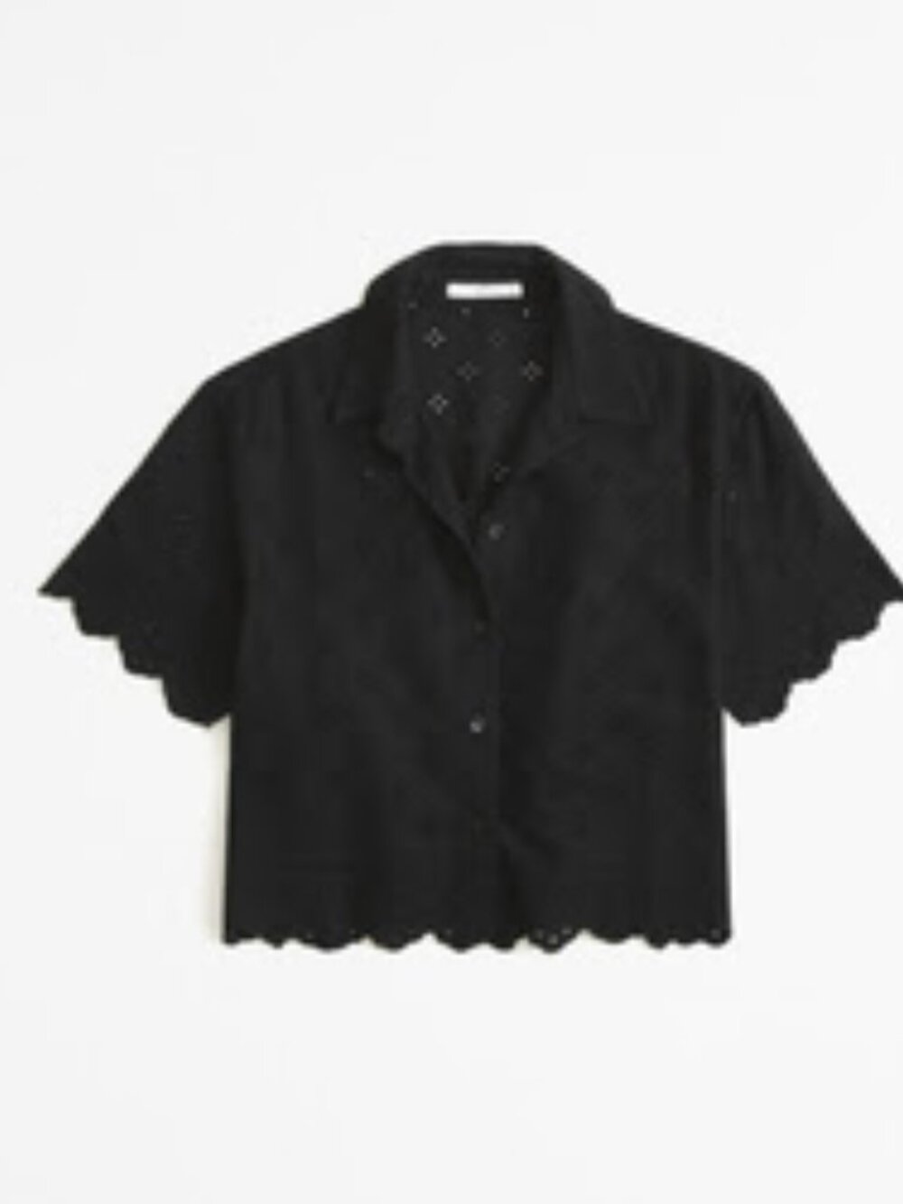 Abercrombie + Fitch Short-Sleeve Scallop-Hem Shirt